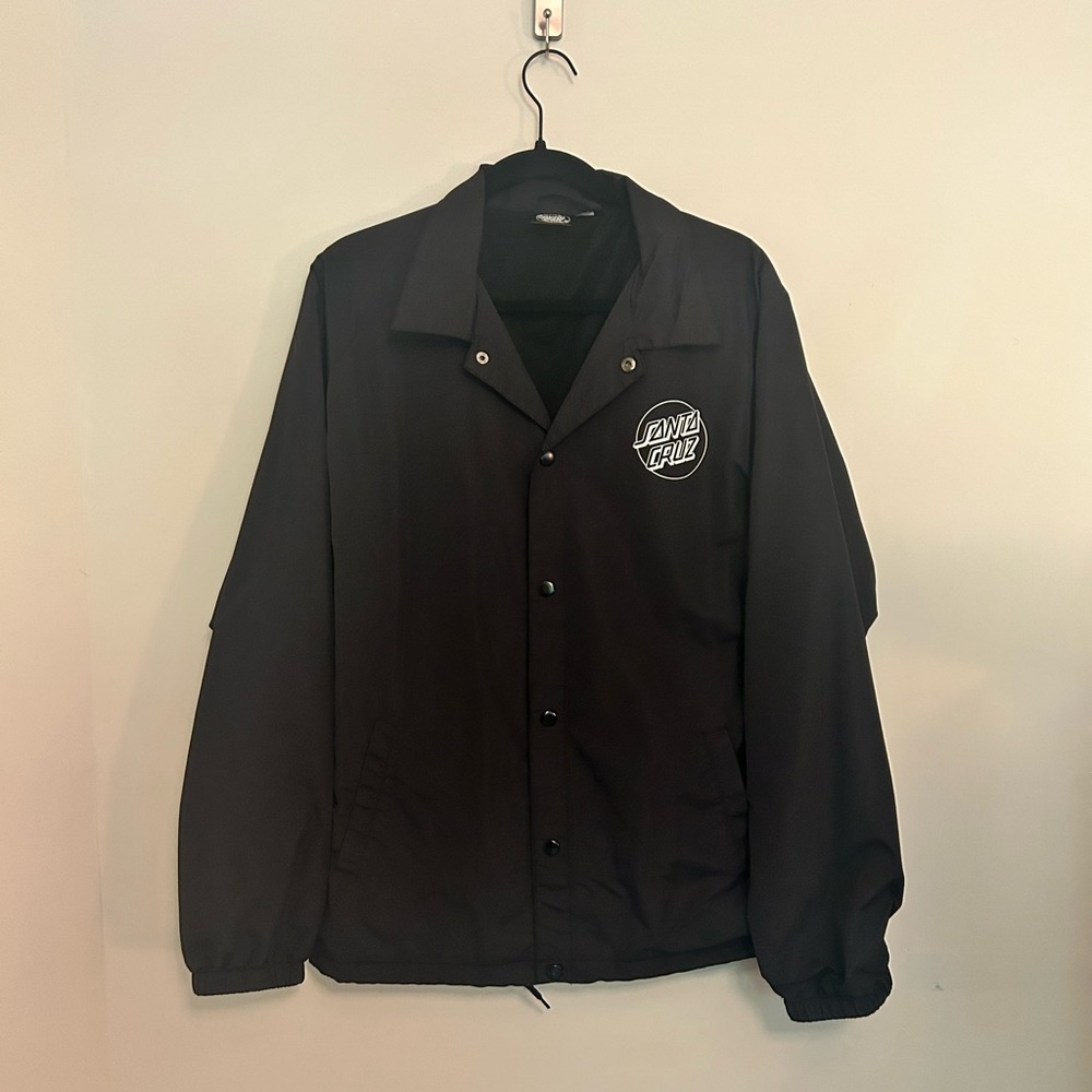 Santa Cruz The Original Black Mid Weight Windbreaker Skateboard Jacket